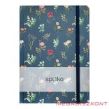 Jegyzetfüzet vonalas SPOKO A/5 96 lapos gumis keményfedeles virágok