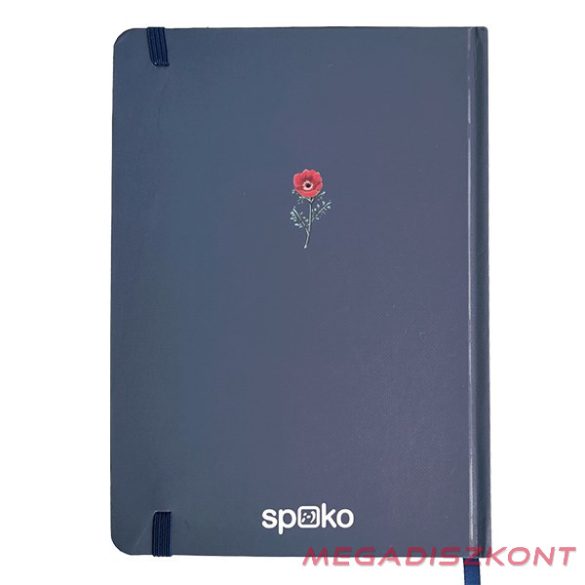 Jegyzetfüzet vonalas SPOKO A/5 96 lapos gumis keményfedeles virágok