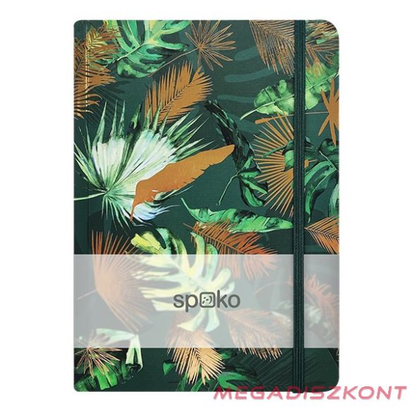 Jegyzetfüzet vonalas SPOKO A/5 96 lapos gumis keményfedeles levelek