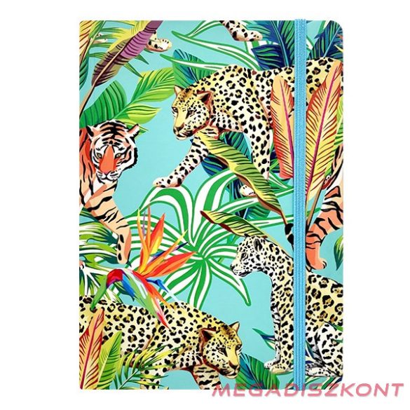 Jegyzetfüzet vonalas SPOKO A/5 96 lapos gumis keményfedeles gepárd