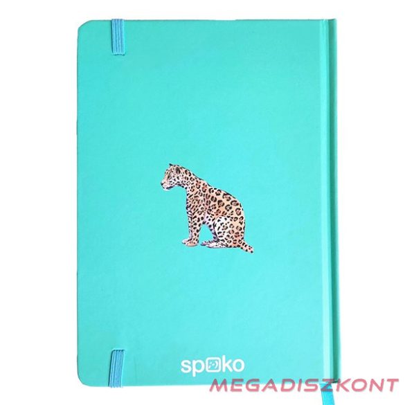 Jegyzetfüzet vonalas SPOKO A/5 96 lapos gumis keményfedeles gepárd