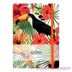   Jegyzetfüzet vonalas SPOKO A/5 96 lapos gumis keményfedeles tukán