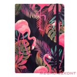 Jegyzetfüzet vonalas SPOKO A/5 96 lapos gumis keményfedeles flamingó