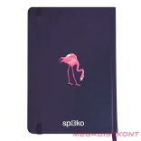 Jegyzetfüzet vonalas SPOKO A/5 96 lapos gumis keményfedeles flamingó