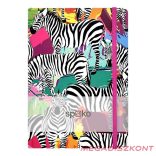 Jegyzetfüzet vonalas SPOKO A/5 96 lapos gumis keményfedeles zebra