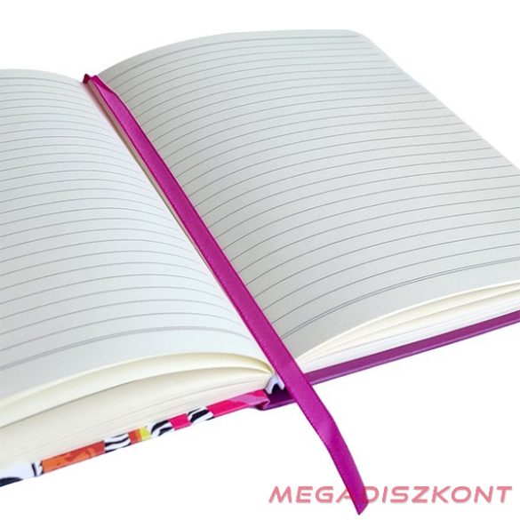 Jegyzetfüzet vonalas SPOKO A/5 96 lapos gumis keményfedeles zebra