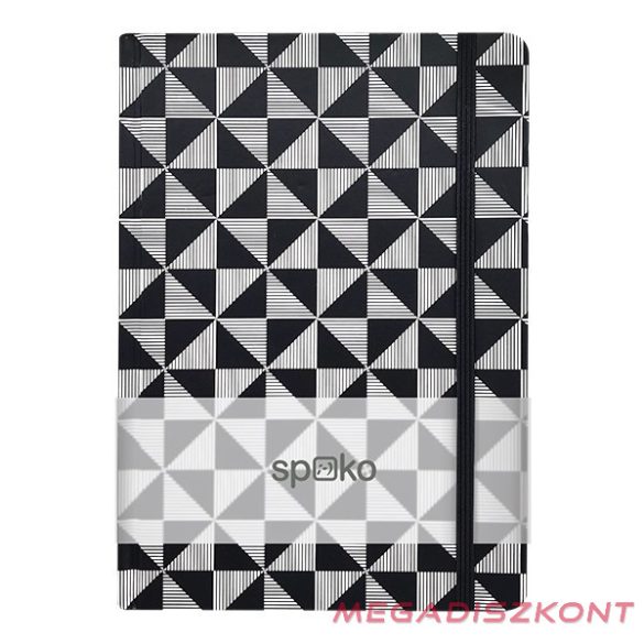 Jegyzetfüzet vonalas SPOKO A/5 96 lapos gumis keményfedeles mozaik