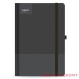 Notesz vonalas STREET Casual A/5 96 lapos gumis keményfedelű fekete