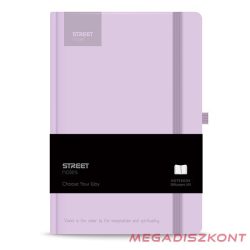   Notesz vonalas STREET Casual A/5 96 lapos gumis keményfedelű pasztell lila