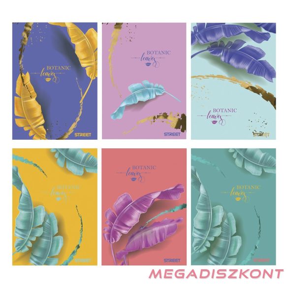 Füzet vonalas STREET A/4 54 lapos Botanic margóval