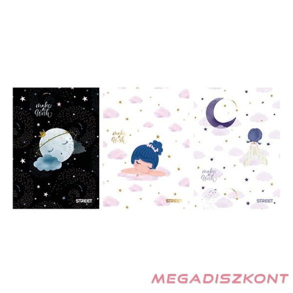 Füzet vonalas STREET A/4 54 lapos Black&Gold margóval