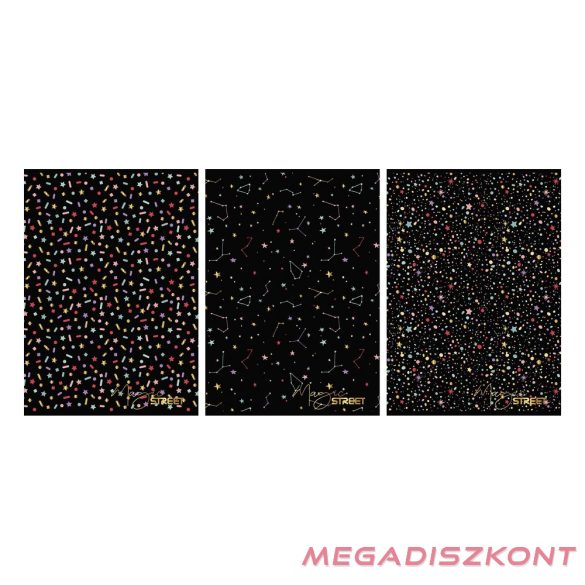 Füzet vonalas STREET A/4 54 lapos Black&Gold margóval