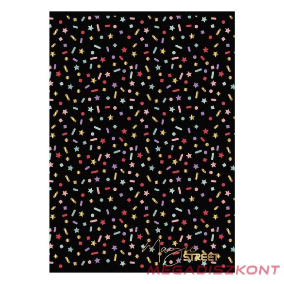 Füzet vonalas STREET A/4 54 lapos Black&Gold margóval