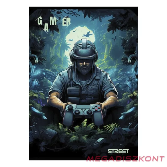 Füzet vonalas STREET A/4 54 lapos Gaming margóval