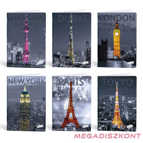 Füzet kockás LIPAMILL A/4 40 lapos City attraction