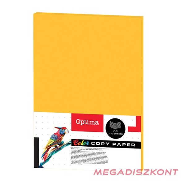 Fénymásolópapír színes OPTIMA A/4 75 g neon narancssárga 100 ív/csomag