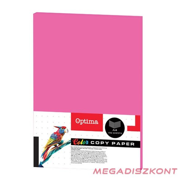 Fénymásolópapír színes OPTIMA A/4 75 g neon rózsaszín 100 ív/csomag