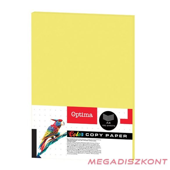 Fénymásolópapír színes OPTIMA A/4 75 g neon sárga 100 ív/csomag