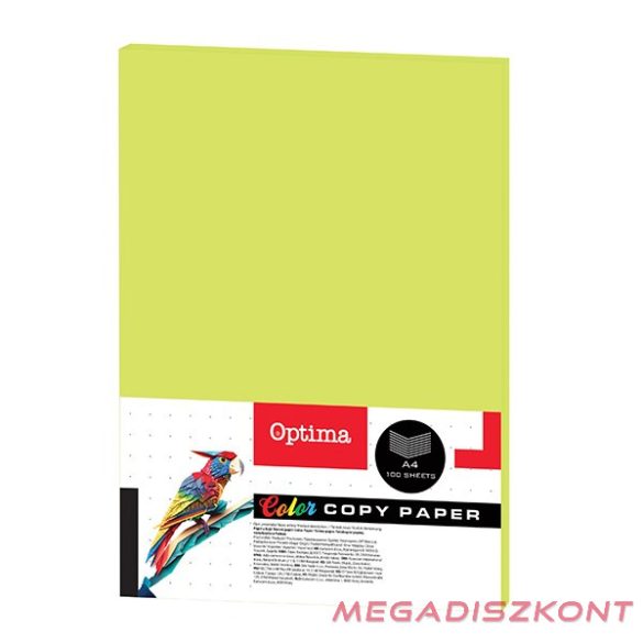 Fénymásolópapír színes OPTIMA A/4 75 g neon zöld 100 ív/csomag