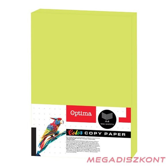 Fénymásolópapír színes OPTIMA A/4 75 g neon zöld 500 ív/csomag