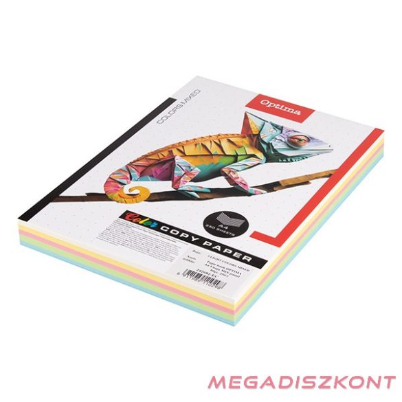 Fénymásolópapír színes OPTIMA A/4 80 g pasztell mix 5x50 ív/csomag