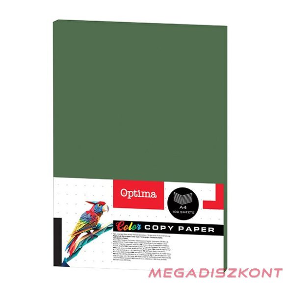 Fénymásolópapír színes OPTIMA A/4 80 g sötétzöld 100 ív/csomag