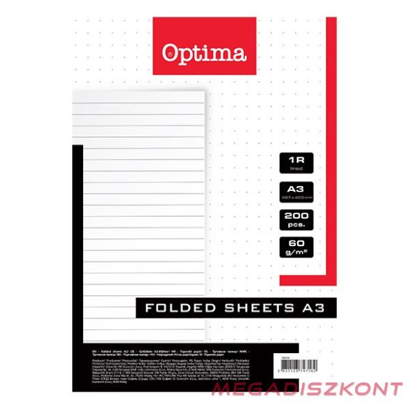 Rovatolt ív OPTIMA A/3 vonalas 60 g 200 ív/csomag