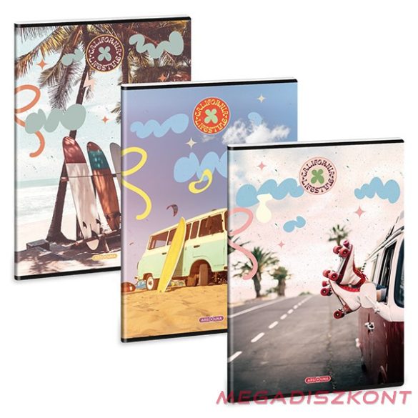 Füzet kockás ARS UNA A/4 40 lapos Extra kapcsos California Lifestyle