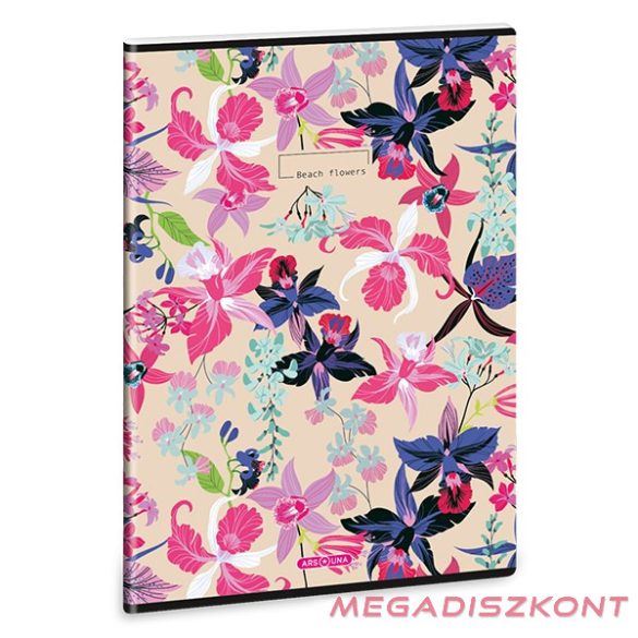 Füzet kockás ARS UNA A/4 40 lapos Extra kapcsos Beach Flowers