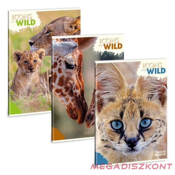 Füzet kockás ARS UNA A/4 40 lapos Extra kapcsos Icons of the Wild