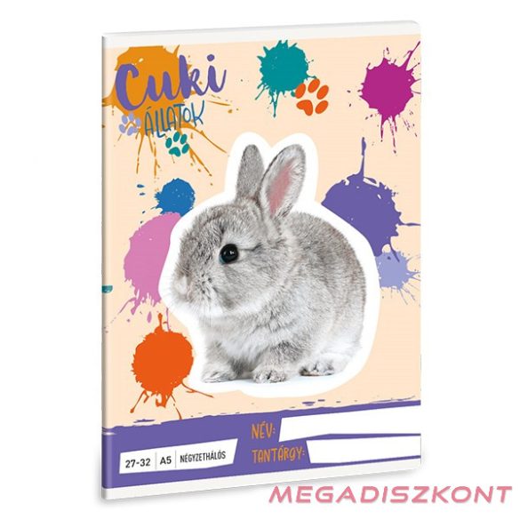 Füzet kockás ARS UNA A/5 32 lapos 27-32 Cuki-Nyuszi