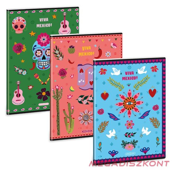 Füzet sima ARS UNA A/4 40 lapos Extra kapcsos Viva Mexico 10 darabos