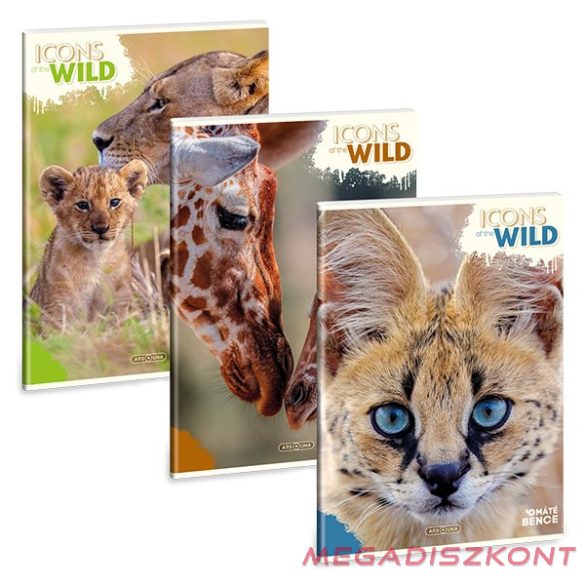 Füzet sima ARS UNA A/4 40 lapos Extra kapcsos Icons of the Wild