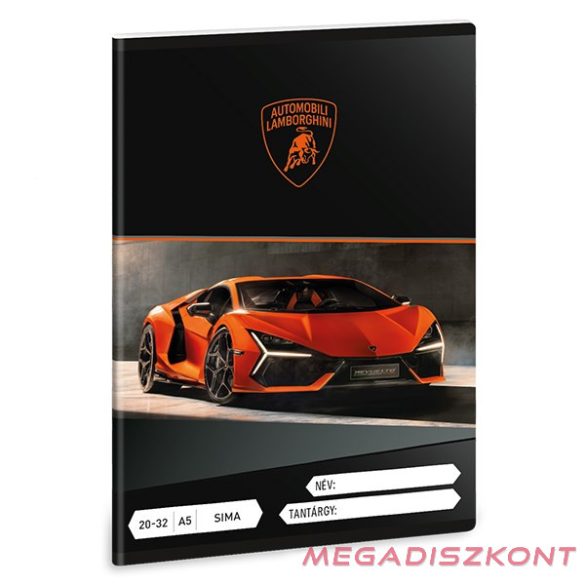 Füzet sima ARS UNA A/5 32 lapos 20-32 Lamborghini narancssárga