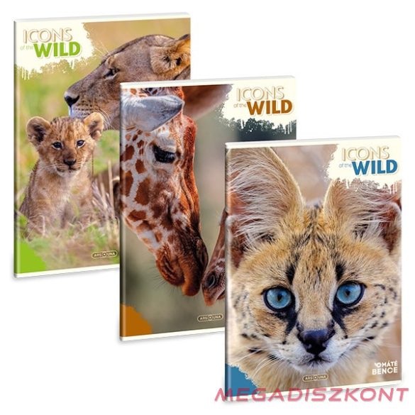 Füzet vonalas ARS UNA A/4 40 lapos Extra kapcsos Icons of the Wild