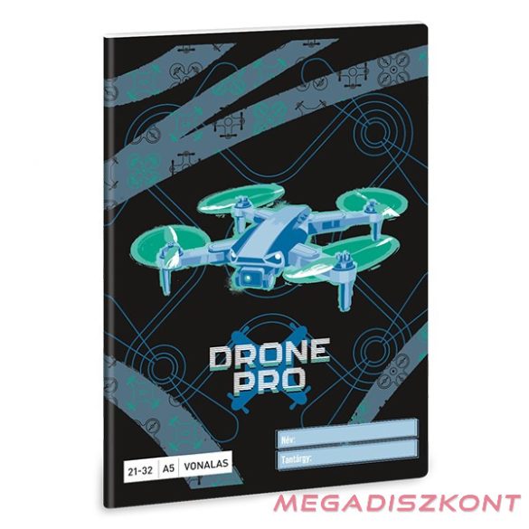 Füzet vonalas ARS UNA A/5 32 lapos 21-32 4-8. osztályos Drone Pro