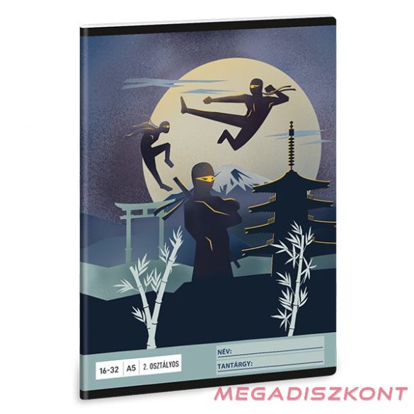 Füzet vonalas ARS UNA A/5 32 lapos 16-32 2.osztályos Ninjas in the Dark