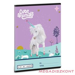   Füzet vonalas ARS UNA A/5 32 lapos 12-32 3.osztályos Cute Animals-Unicorn