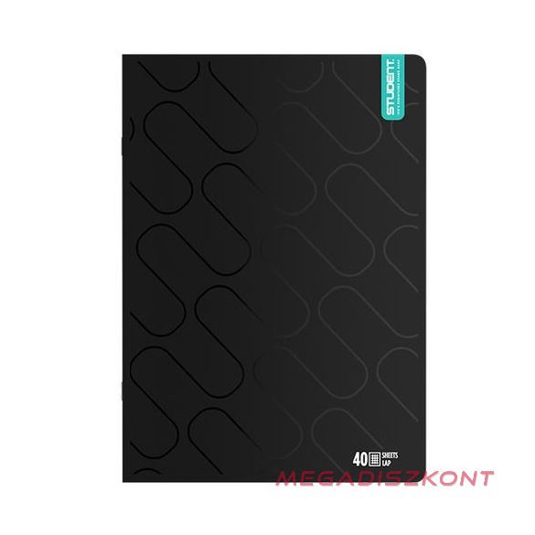 Füzet kockás ICO Student Black Prémium A/4 40 lapos