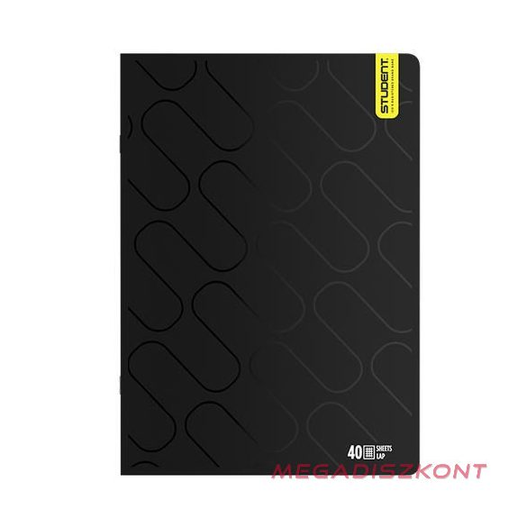 Füzet kockás ICO Student Black Prémium A/4 40 lapos