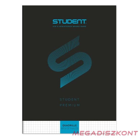 Füzet kockás ICO Student Black Prémium A/4 32 lapos