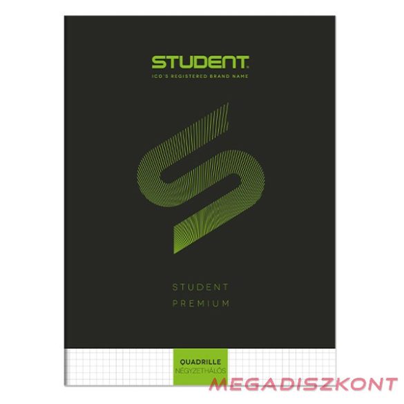 Füzet kockás ICO Student Black Prémium A/4 32 lapos