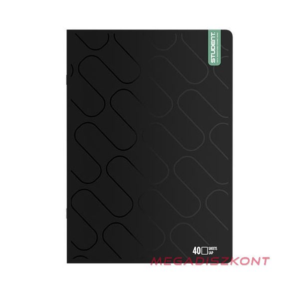 Füzet sima ICO Student Black Prémium A/4 40 lapos
