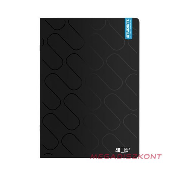 Füzet sima ICO Student Black Prémium A/4 40 lapos