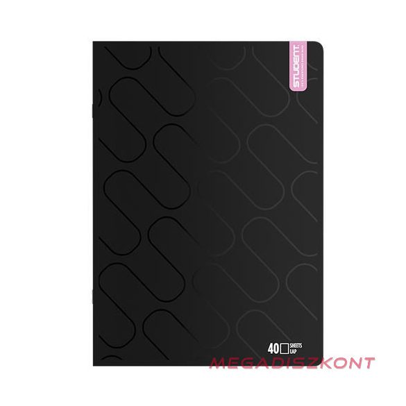 Füzet sima ICO Student Black Prémium A/4 40 lapos