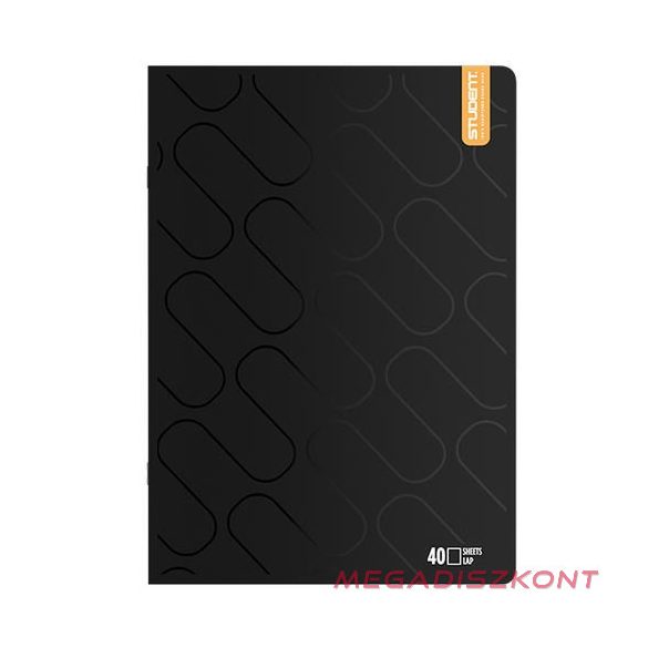 Füzet sima ICO Student Black Prémium A/4 40 lapos