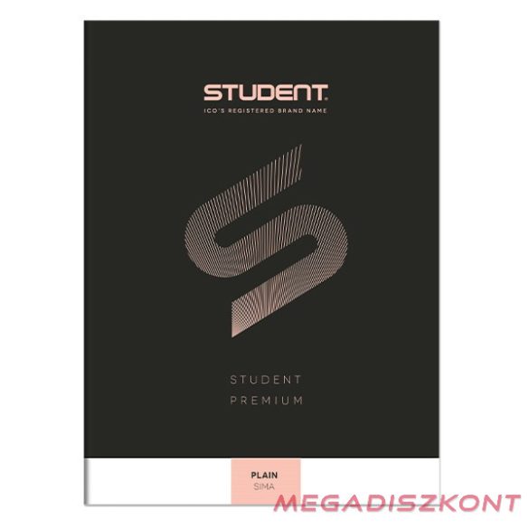 Füzet sima ICO Student Black Prémium A/4 80 lapos