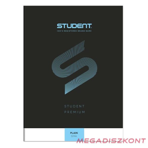 Füzet sima ICO Student Black Prémium A/4 32 lapos