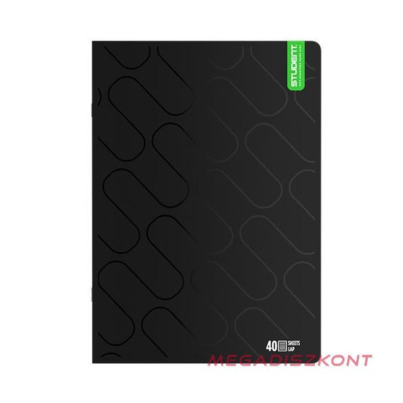 Füzet vonalas ICO Student Black Prémium A/4 40 lapos
