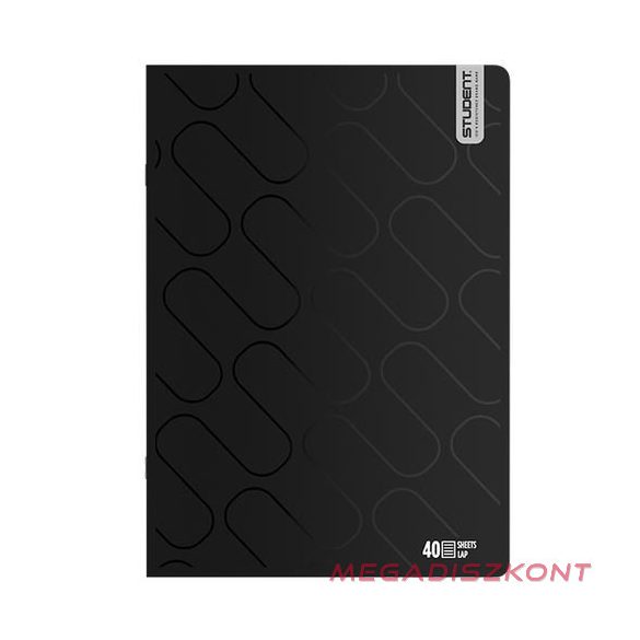 Füzet vonalas ICO Student Black Prémium A/4 40 lapos
